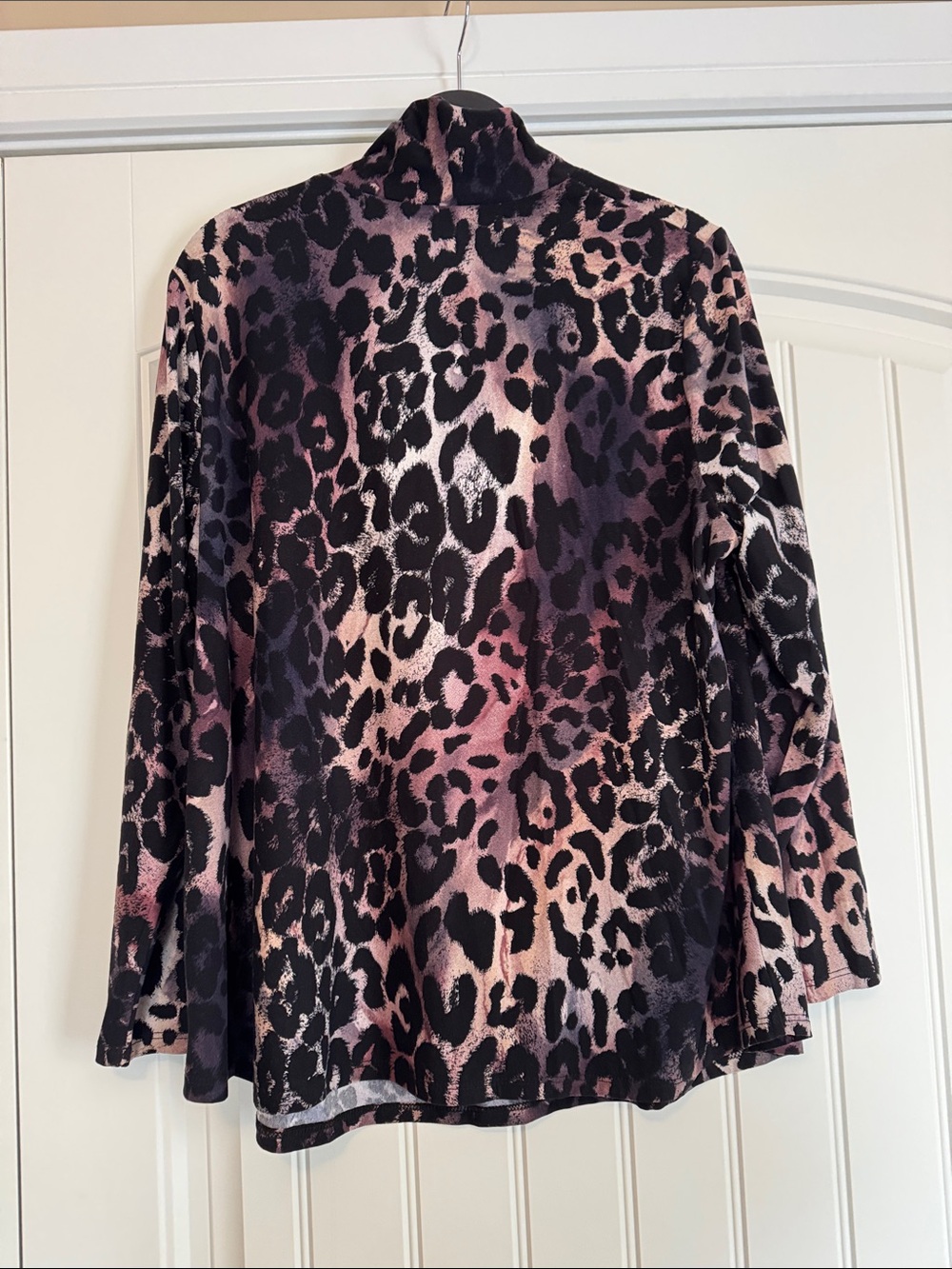 Laura Leopard Print Mock Neck Long Sleeve Top Size 2X - Picture 3 of 3